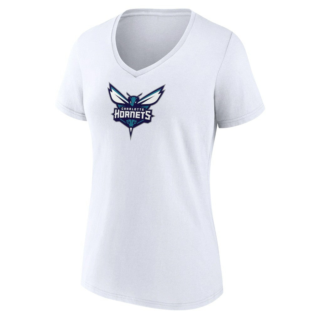 Charlotte Hornets Women's Logo V-Neck T-Shirt - White shop