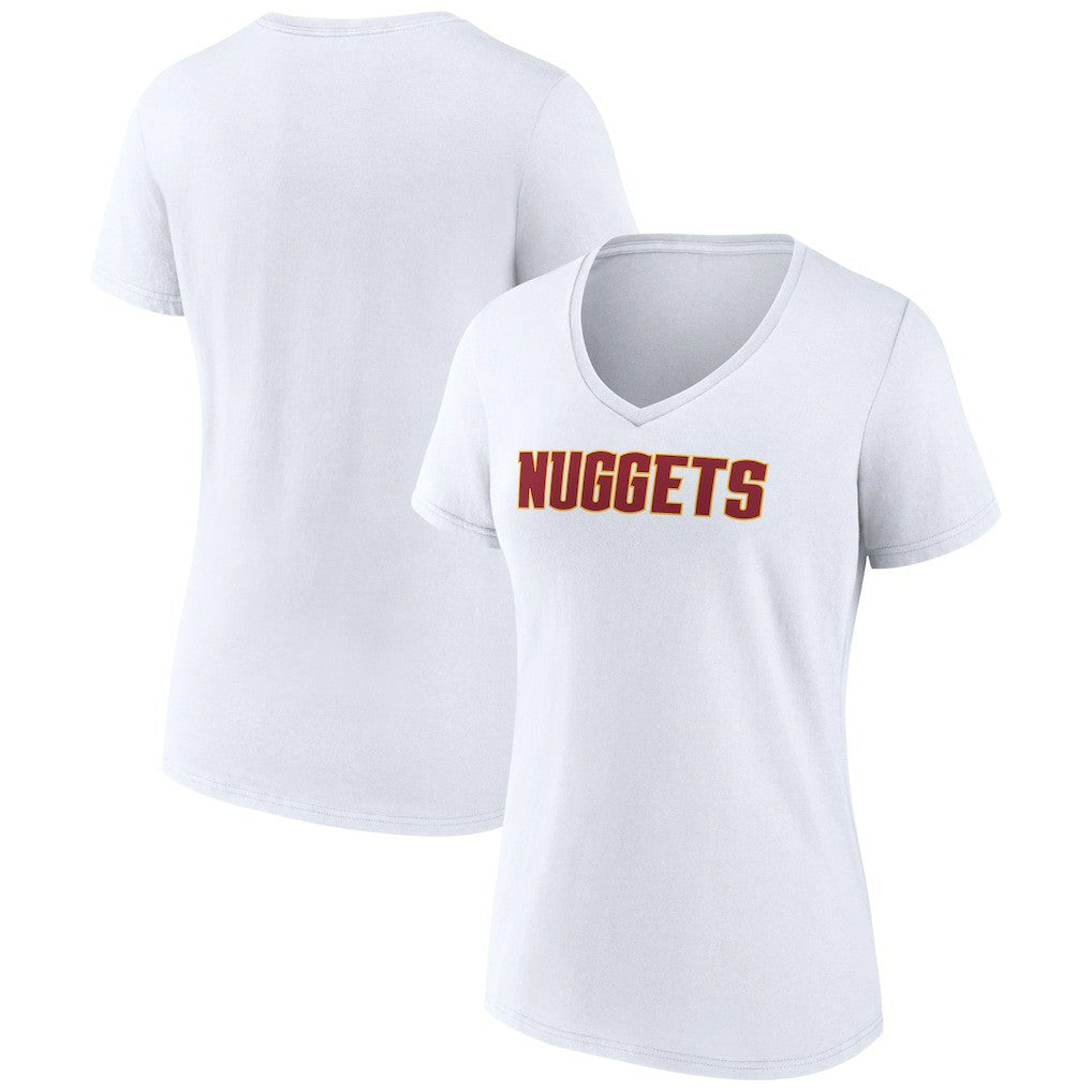 Denver Nuggets Women's Wordmark V-Neck T-Shirt sale - White sale