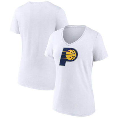 Indiana Pacers Women's Logo V-Neck T-Shirt - White sale