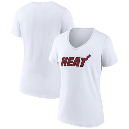 Miami Heat Women's Wordmark V-Neck T-Shirt - White on sale