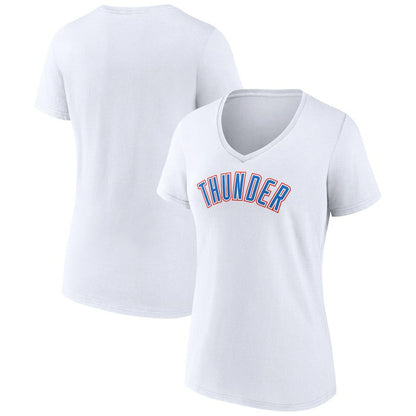 Oklahoma City Thunder Women's Wordmark V-Neck T-Shirt - White shop