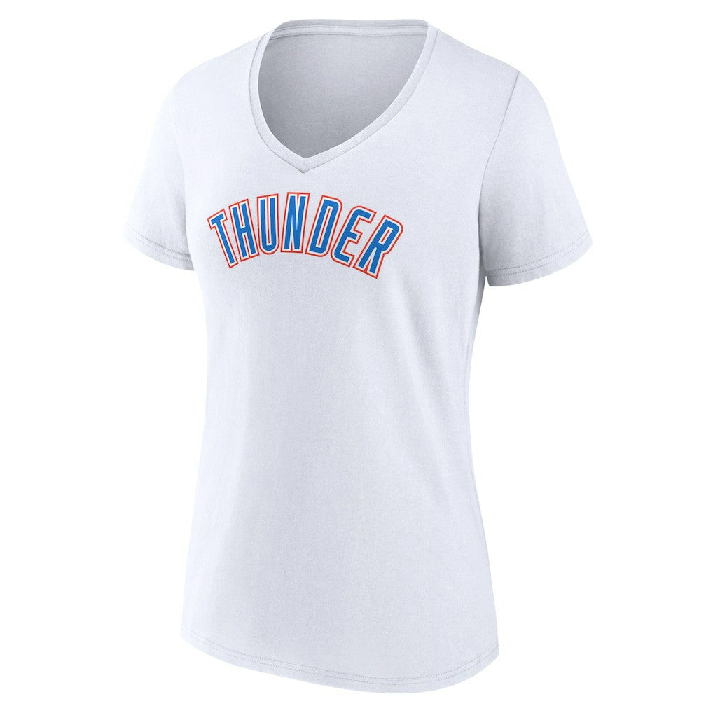 Oklahoma City Thunder Women's Wordmark V-Neck T-Shirt - White shop