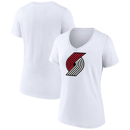 Portland Trail Blazers Women's Logo V-Neck T-Shirt - White shop