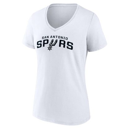 San Antonio Spurs Women's Wordmark V-Neck T-Shirt - White on sale