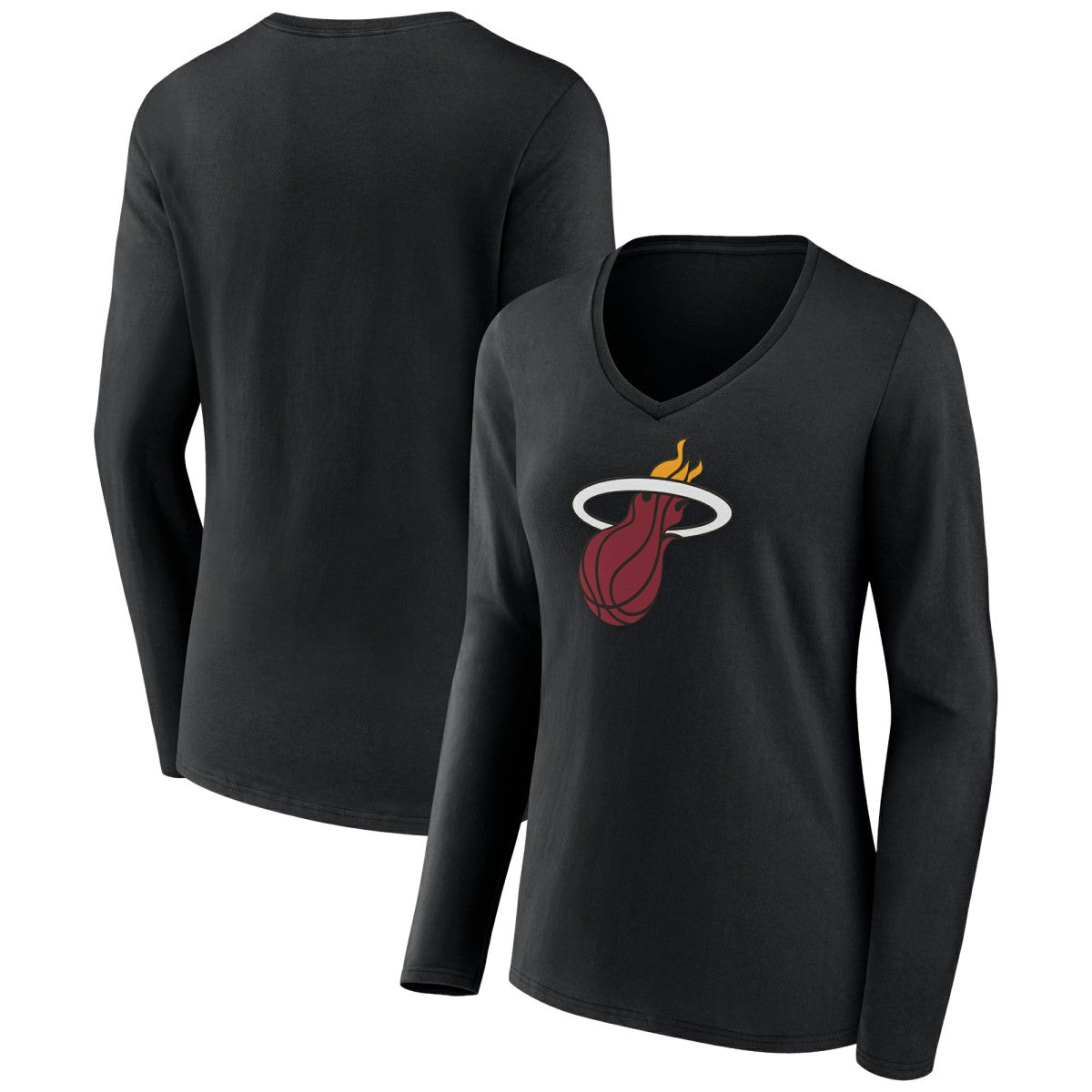Miami Heat Women's Logo Long Sleeve V-Neck T-Shirt - Black shop