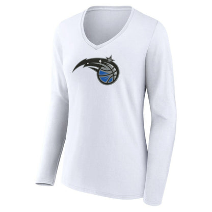 Orlando Magic Women's Logo Long Sleeve V-Neck T-Shirt - White discount