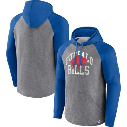Buffalo Bills Favorite Arch Raglan Pullover Hoodie - Heather Gray online
