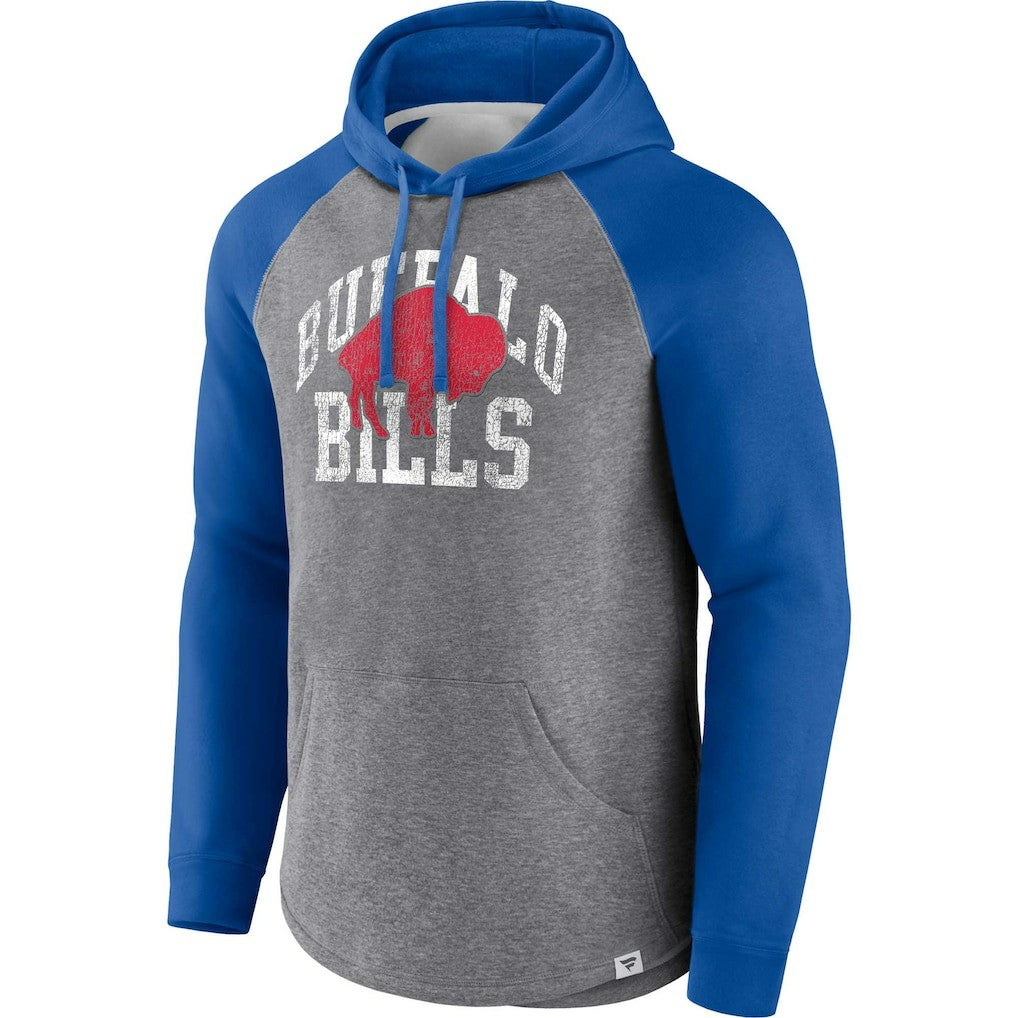 Buffalo Bills Favorite Arch Raglan Pullover Hoodie - Heather Gray online
