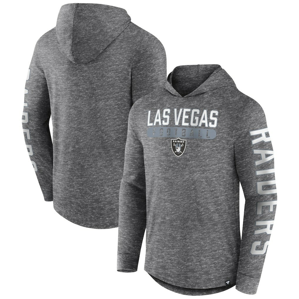 Las Vegas Raiders Pill Stack Long Sleeve Hoodie T-Shirt - Heather Charcoal outlet