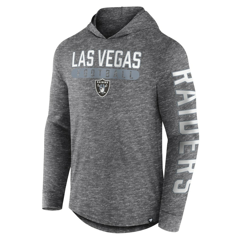 Las Vegas Raiders Pill Stack Long Sleeve Hoodie T-Shirt - Heather Charcoal outlet