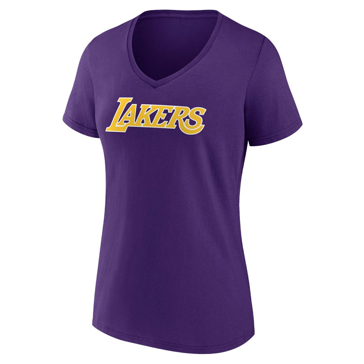 Los Angeles Lakers Women's Wordmark V-Neck T-Shirt - Purple outlet
