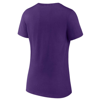 Los Angeles Lakers Women's Wordmark V-Neck T-Shirt - Purple outlet