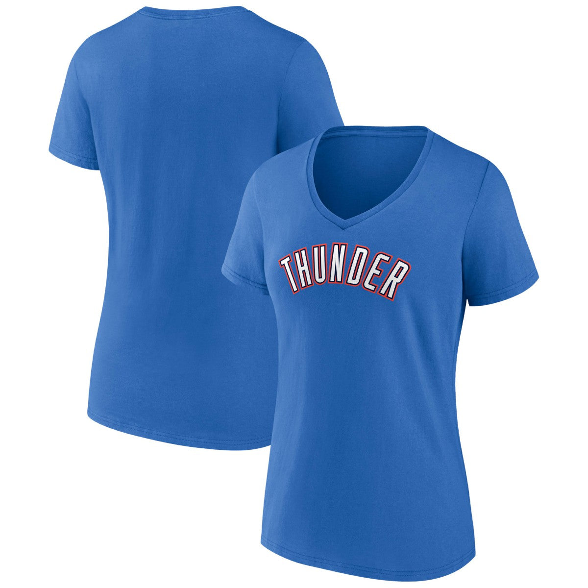 Oklahoma City Thunder Women's Wordmark V-Neck T-Shirt - Blue shop