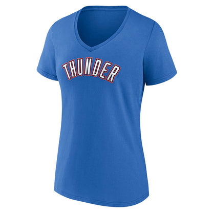 Oklahoma City Thunder Women's Wordmark V-Neck T-Shirt - Blue shop