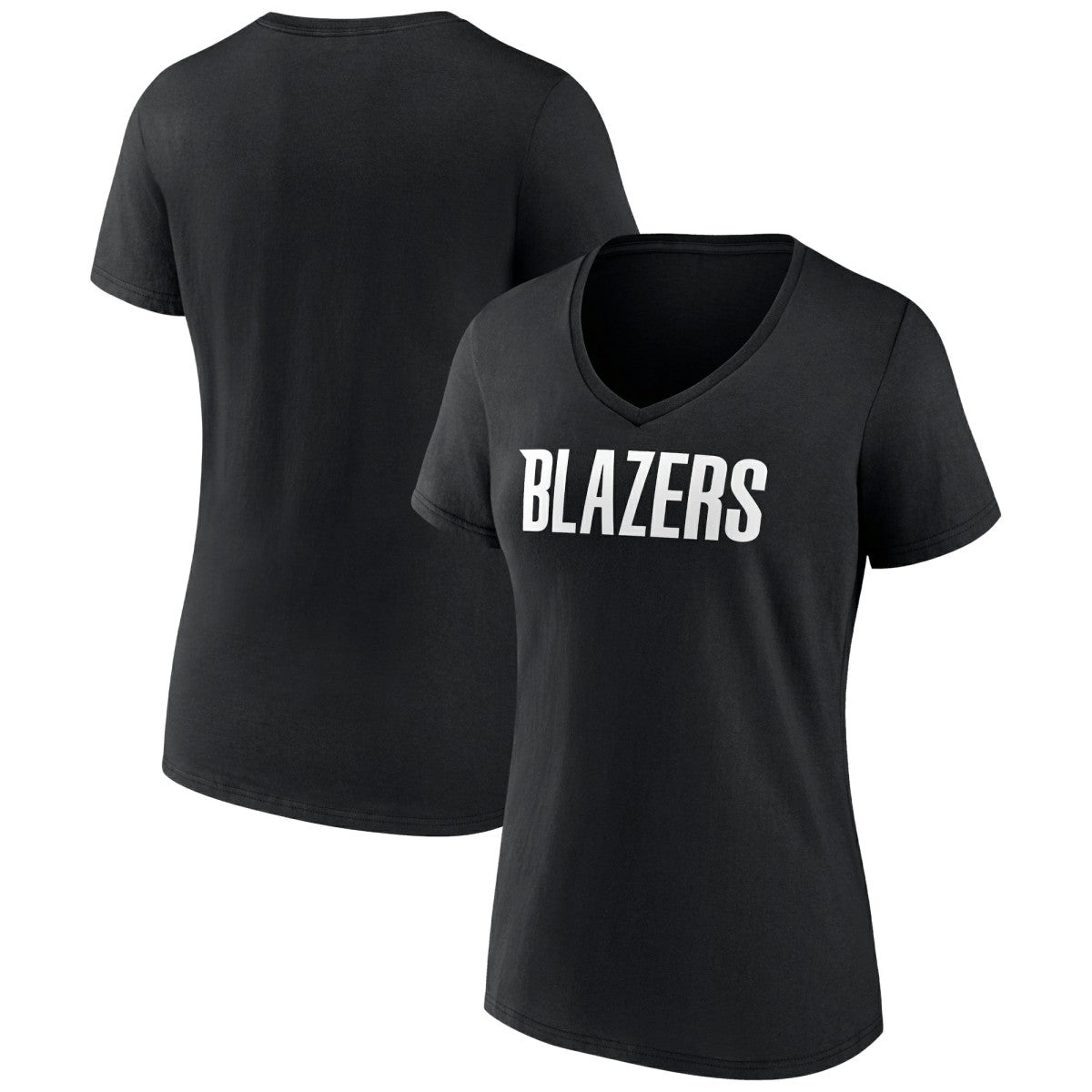 Portland Trail Blazers Women's Wordmark V-Neck T-Shirt - Black on sale