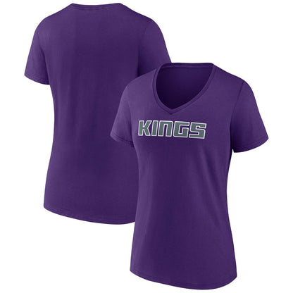 Sacramento Kings Women's Wordmark V-Neck T-Shirt - Purple cheap
