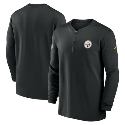 Pittsburgh Steelers 2023 Sideline Performance Long Sleeve Tri-Blend Quarter-Zip Top - Black | Nike on sale