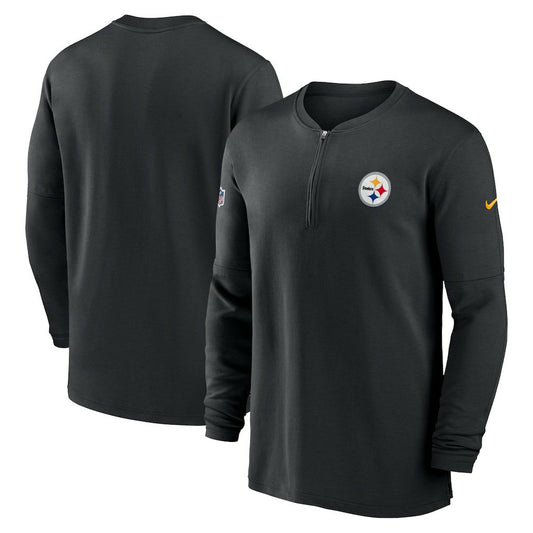 Pittsburgh Steelers 2023 Sideline Performance Long Sleeve Tri-Blend Quarter-Zip Top - Black | Nike on sale