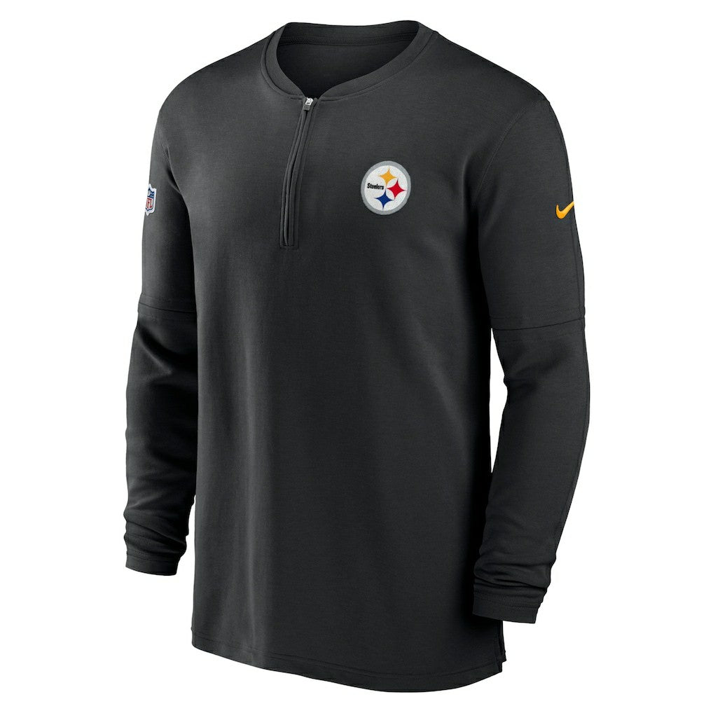 Pittsburgh Steelers 2023 Sideline Performance Long Sleeve Tri-Blend Quarter-Zip Top - Black | Nike on sale