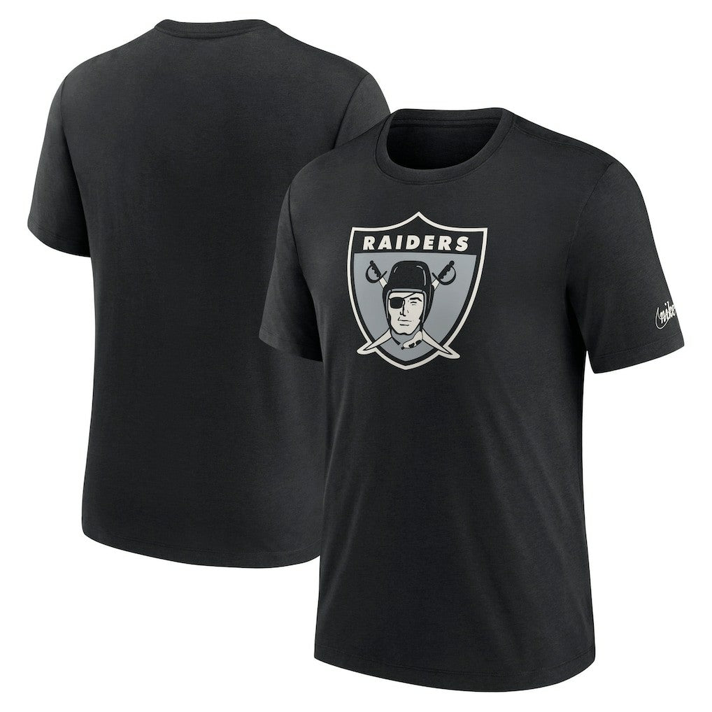Las Vegas Raiders Rewind Logo Tri-Blend T-Shirt - Black | Nike online