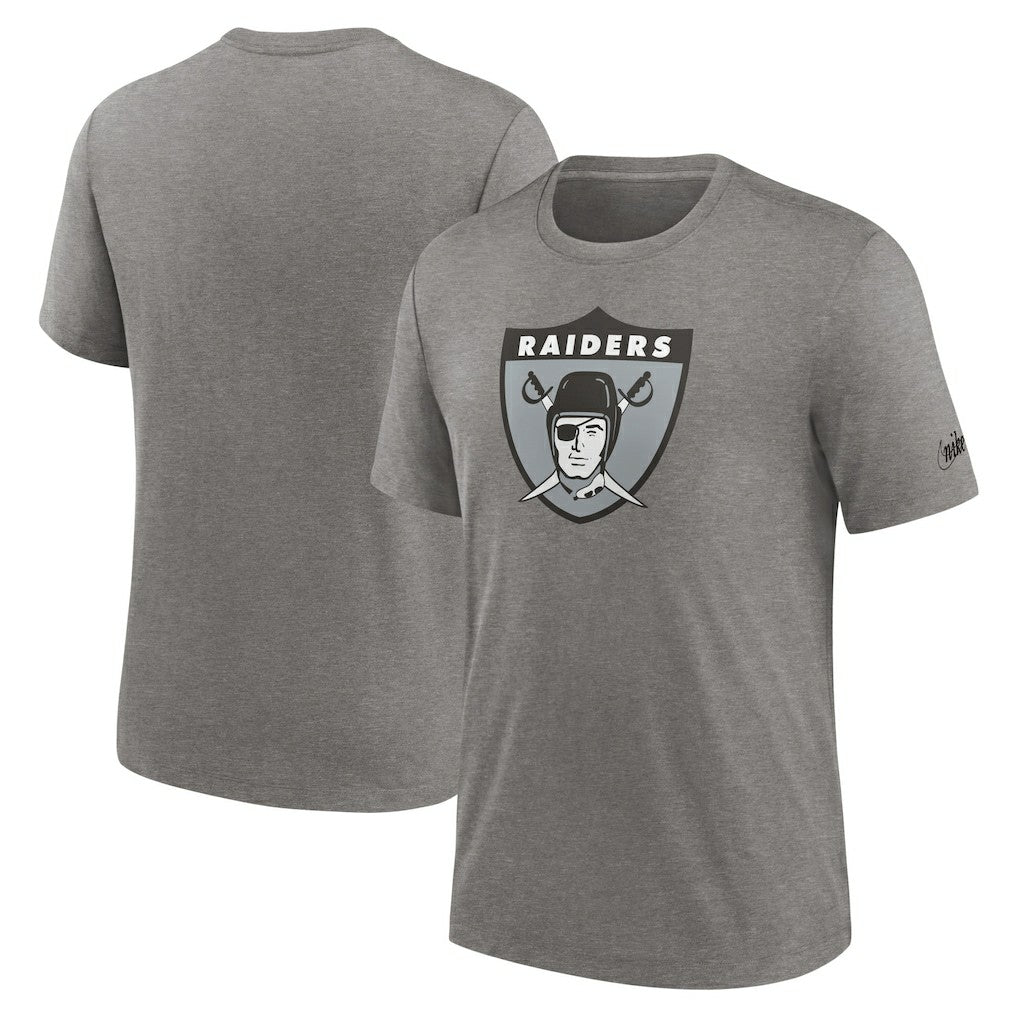 Las Vegas Raiders Rewind Logo Tri-Blend T-Shirt - Heather Charcoal | Nike cheap
