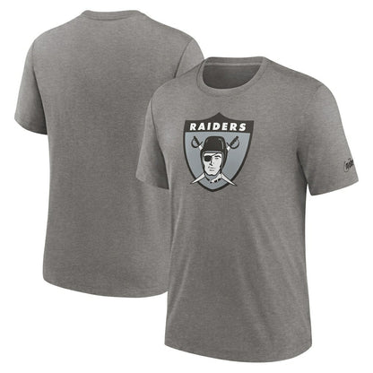 Las Vegas Raiders Rewind Logo Tri-Blend T-Shirt - Heather Charcoal | Nike cheap