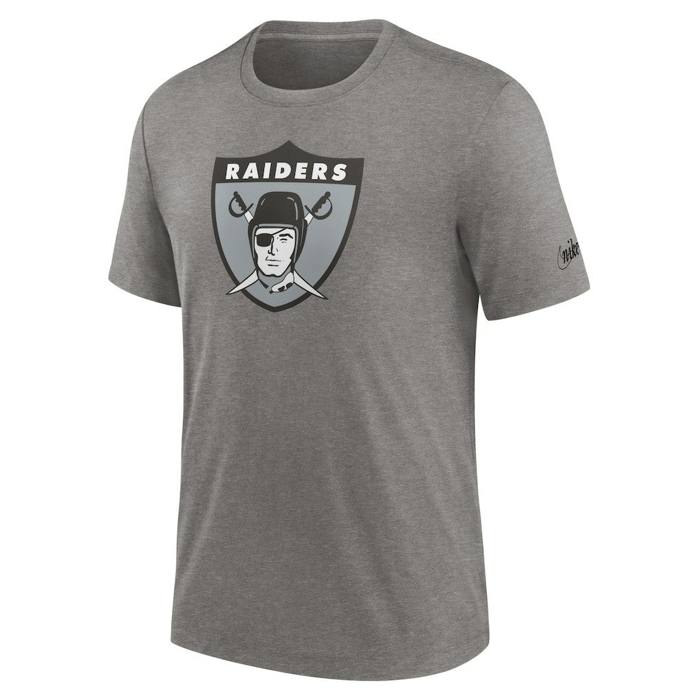 Las Vegas Raiders Rewind Logo Tri-Blend T-Shirt - Heather Charcoal | Nike cheap