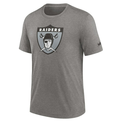 Las Vegas Raiders Rewind Logo Tri-Blend T-Shirt - Heather Charcoal | Nike cheap
