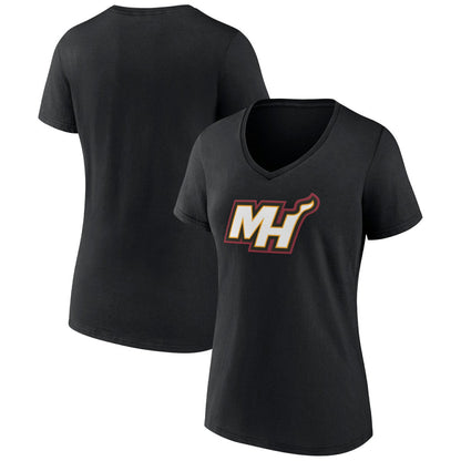 Miami Heat Women's Alternate Logo V-Neck T-Shirt - Black discount