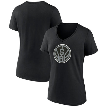 San Antonio Spurs Women's Alternate Logo V-Neck T-Shirt - Black discount