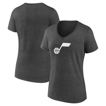 Utah Jazz Women's Logo V-Neck T-Shirt - Charcoal outlet