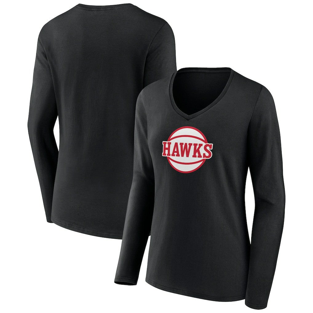 Atlanta Hawks Women's Alternate Logo V-Neck Long Sleeve T-Shirt - Black online