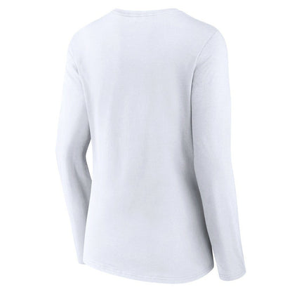 Denver Nuggets Women's Alternate Logo V-Neck Long Sleeve T-Shirt sale - White outlet
