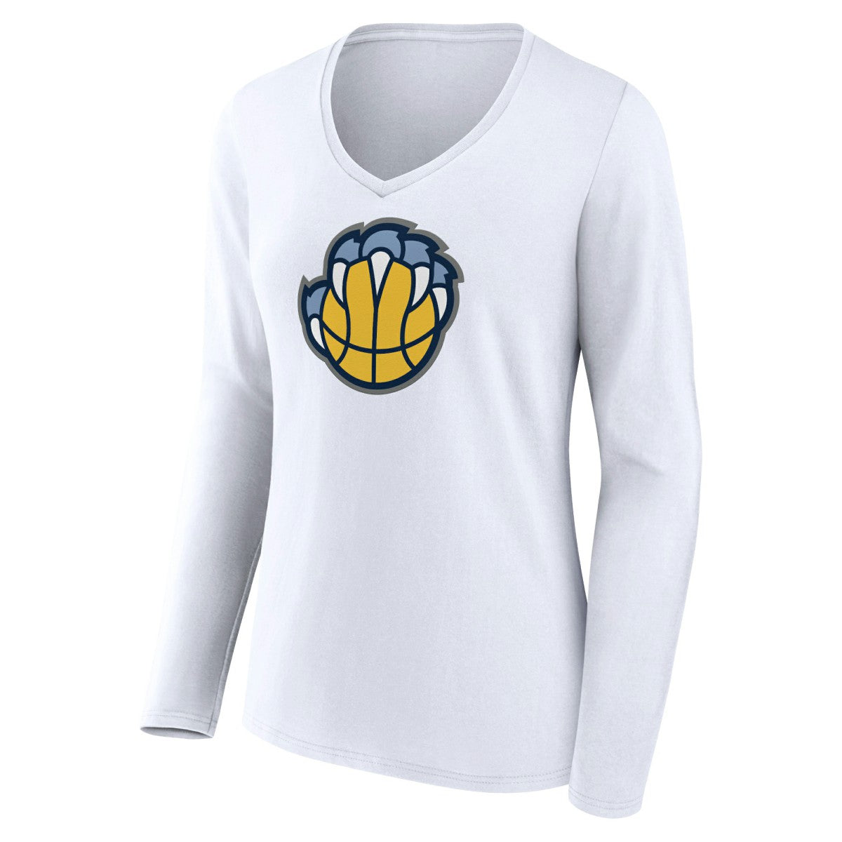 Memphis Grizzlies Women's Alternate Logo V-Neck Long Sleeve T-Shirt - White cheap