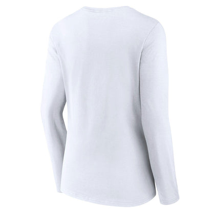 Milwaukee Bucks Women's Alternate Logo V-Neck Long Sleeve T-Shirt - White outlet