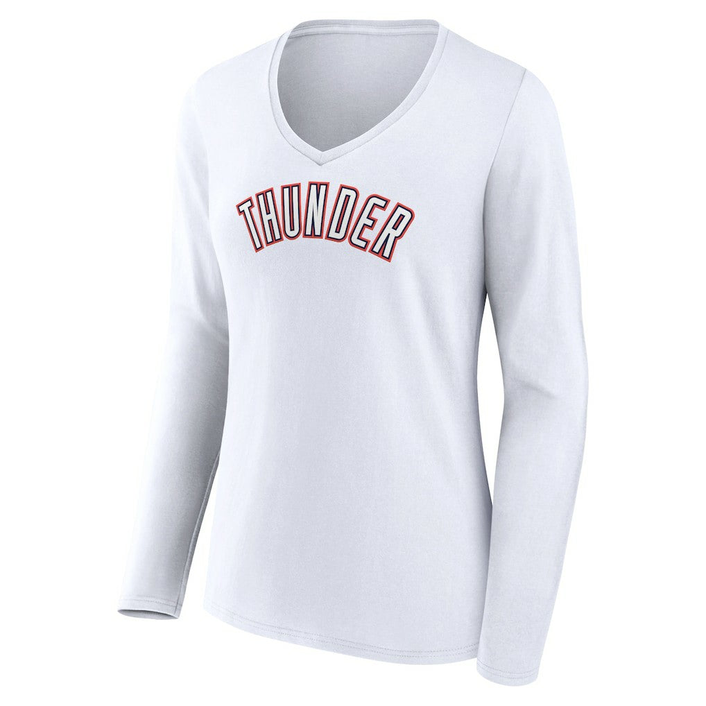 Oklahoma City Thunder Women's Alternate Logo V-Neck Long Sleeve T-Shirt - White online