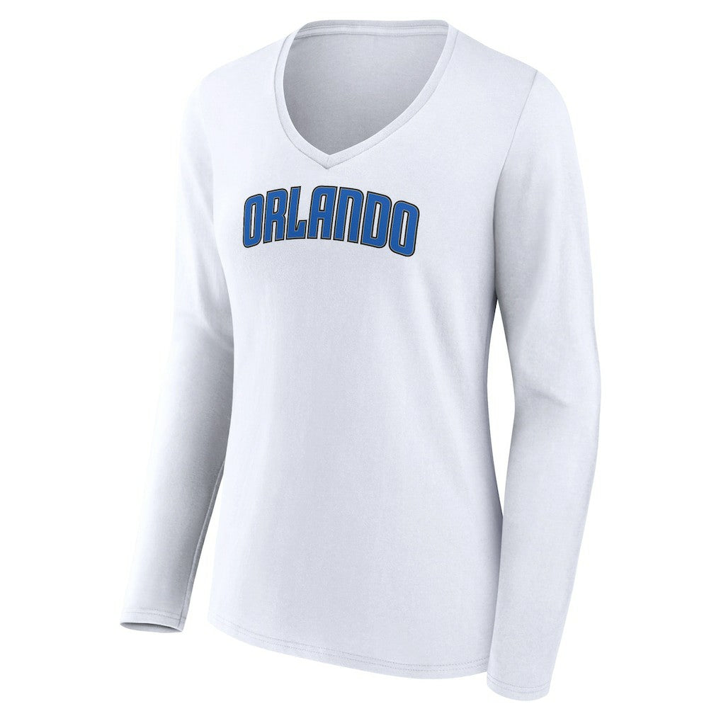 Orlando Magic Women's Alternate Logo V-Neck Long Sleeve T-Shirt - White shop
