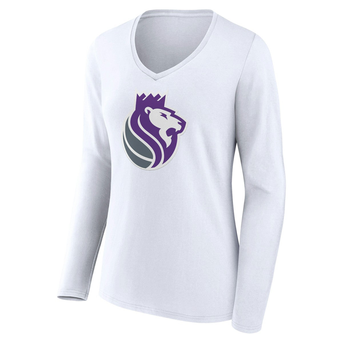 Sacramento Kings Women's Alternate Logo V-Neck Long Sleeve T-Shirt - White outlet