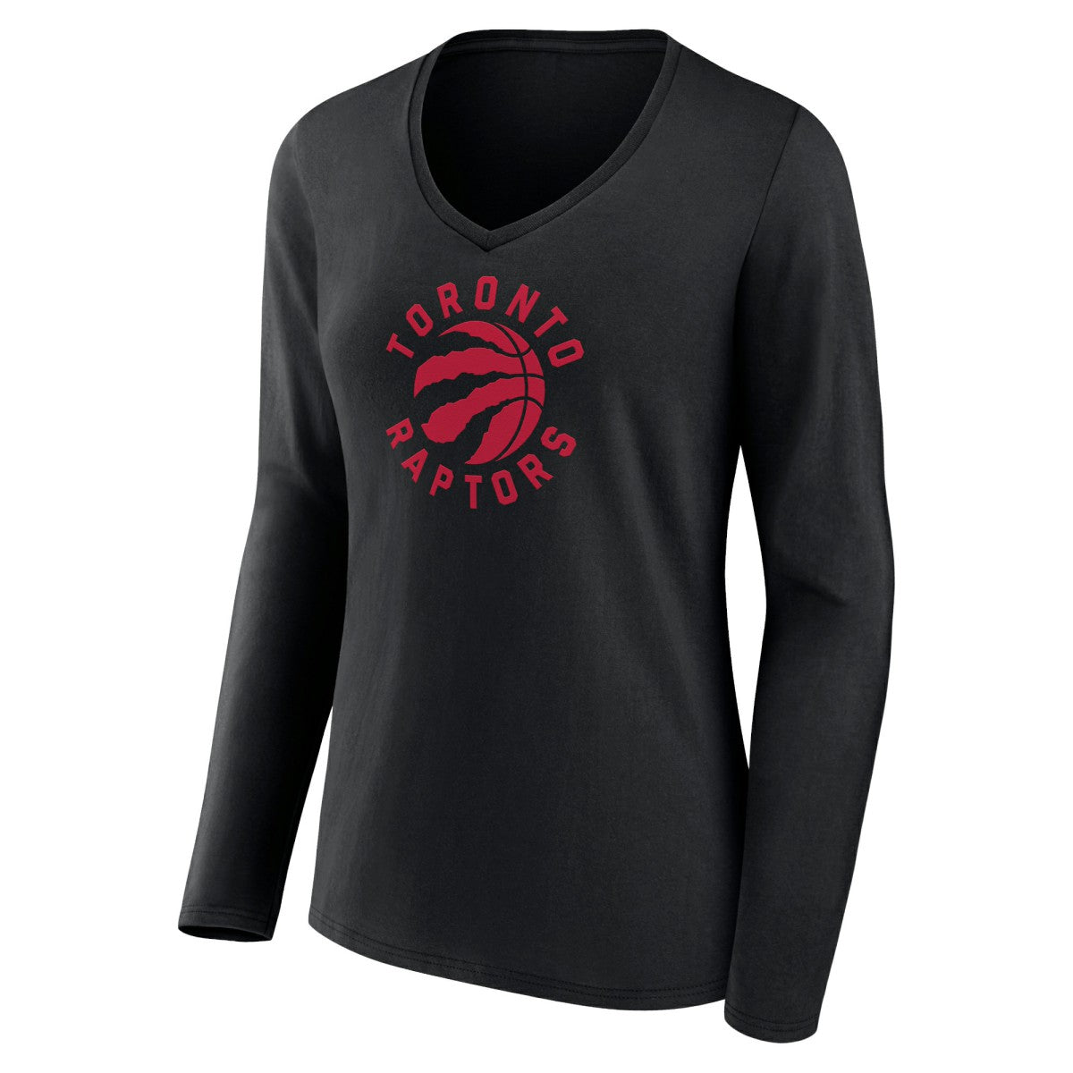 Toronto Raptors Women's Alternate Logo V-Neck Long Sleeve T-Shirt - Black shop