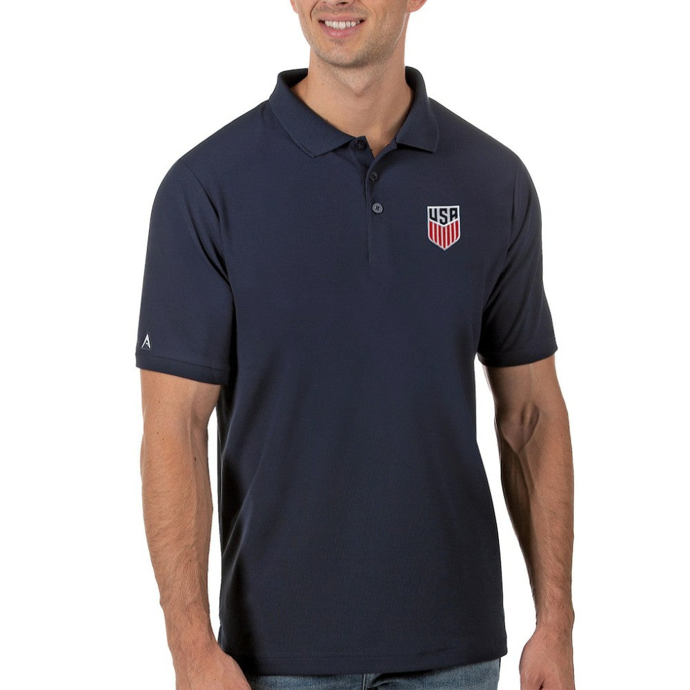 USMNT Antigua Legacy Pique Polo - Navy for sale