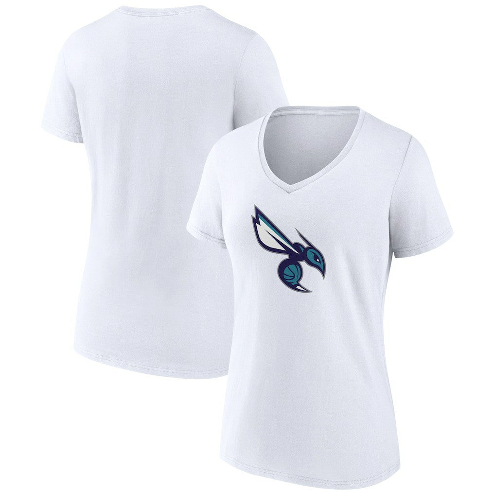 Charlotte Hornets Women's Alternate Logo V-Neck T-Shirt - White shop