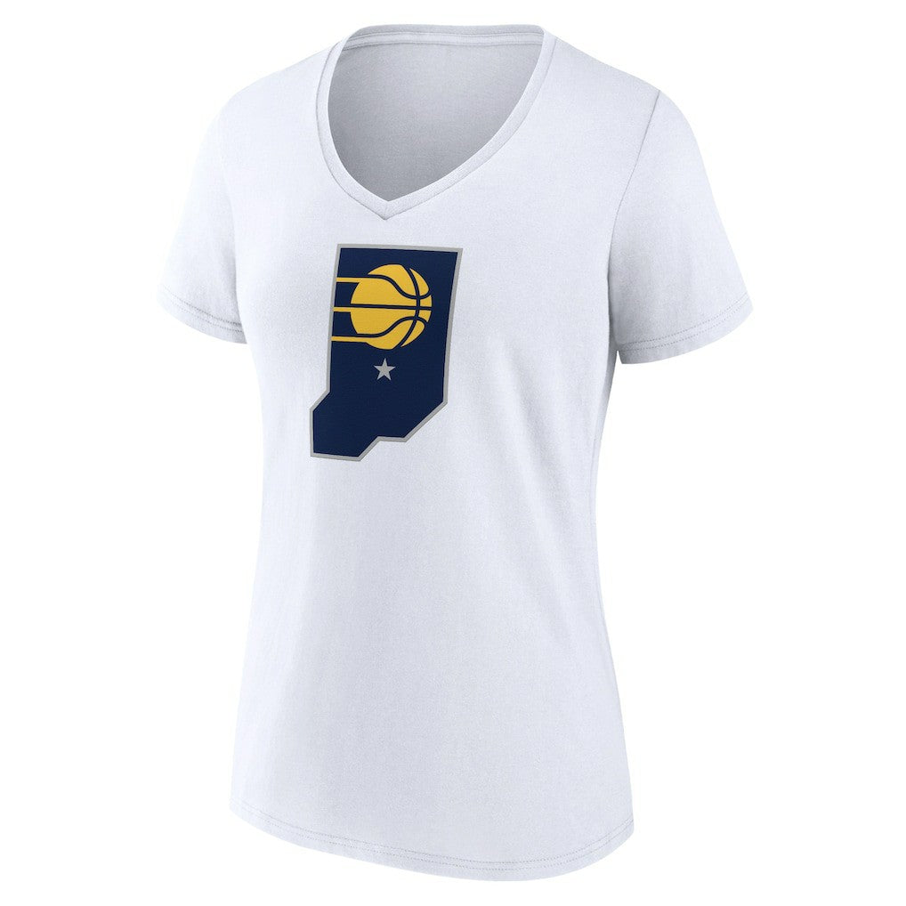Indiana Pacers Women's Alternate Logo V-Neck T-Shirt - White for sale