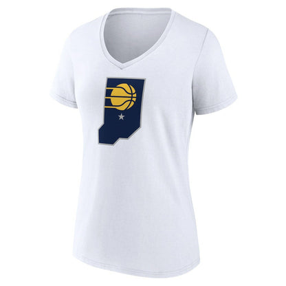 Indiana Pacers Women's Alternate Logo V-Neck T-Shirt - White for sale