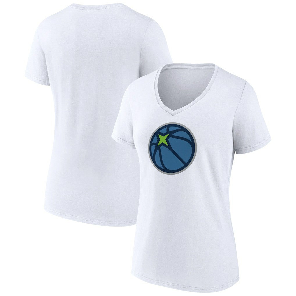 Minnesota Timberwolves Women's Alternate Logo V-Neck T-Shirt - White for sale
