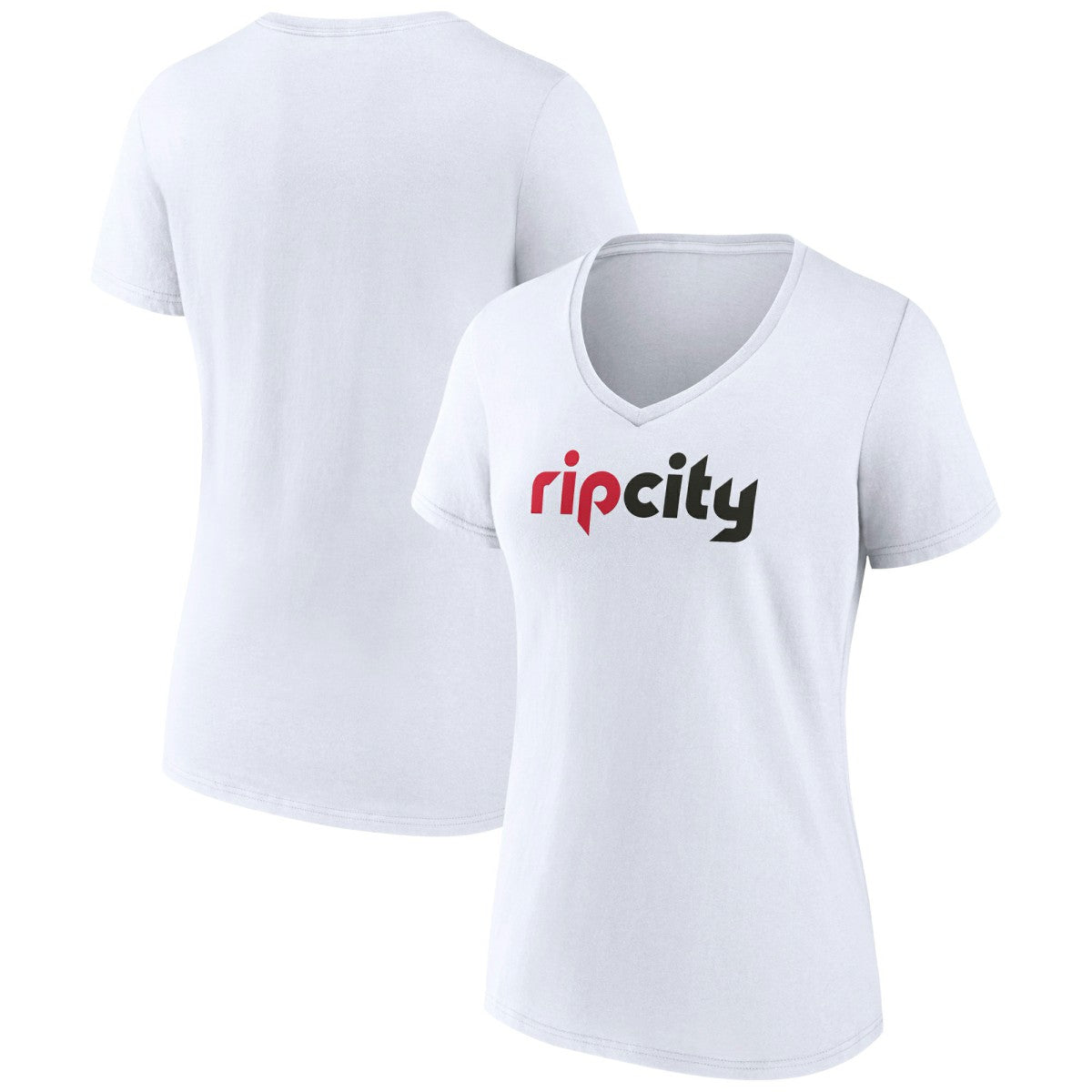 Portland Trail Blazers Women's Alternate Logo V-Neck T-Shirt - White cheap
