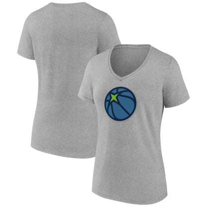 Minnesota Timberwolves Women's Alternate Logo V-Neck T-Shirt - Heather Gray outlet