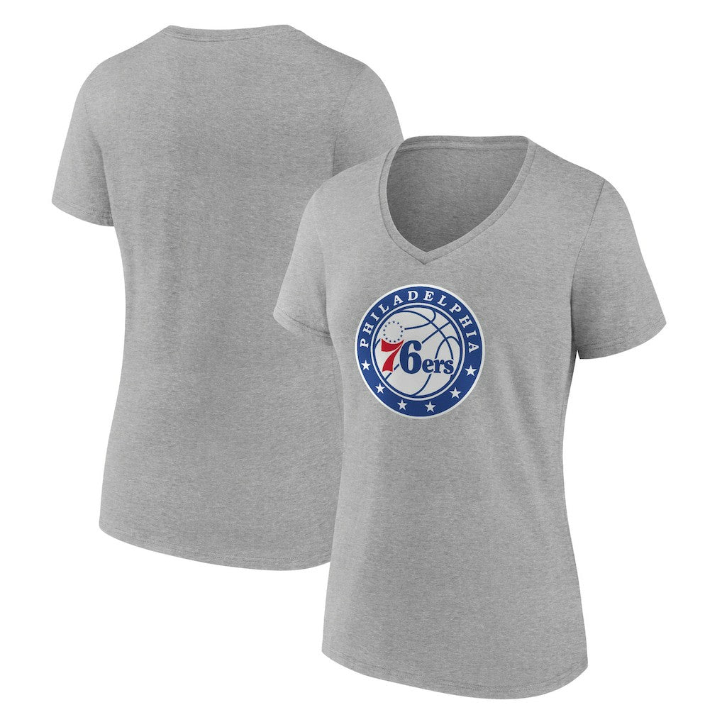 Philadelphia 76ers Women's Alternate Logo V-Neck T-Shirt - Heather Gray cheap