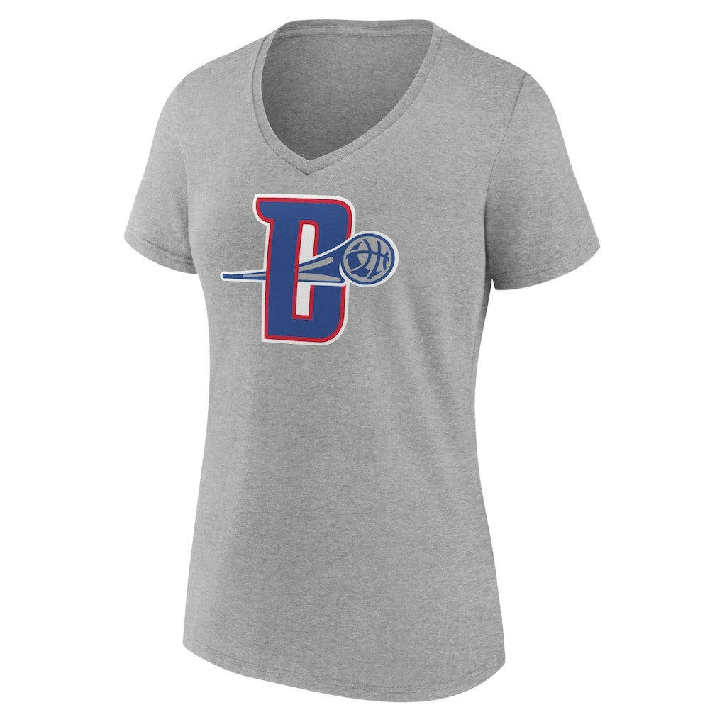 Detroit Pistons Women's Alternate Logo V-Neck T-Shirt sale - Gray on sale