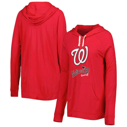 Washington Nationals Touch Women's Pre-Game Raglan Pullover Hoodie - Red