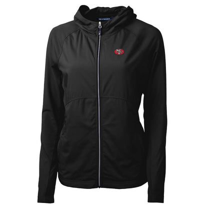 San Francisco 49ers Cutter & Buck Women's Throwback Logo Adapt Eco Knit Hybrid Recycled Full-Zip Hoodie - Black discount